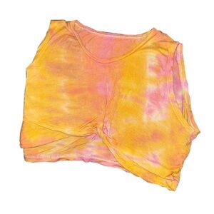 Tie-Dye Sleeveless Top - Pink and Orange